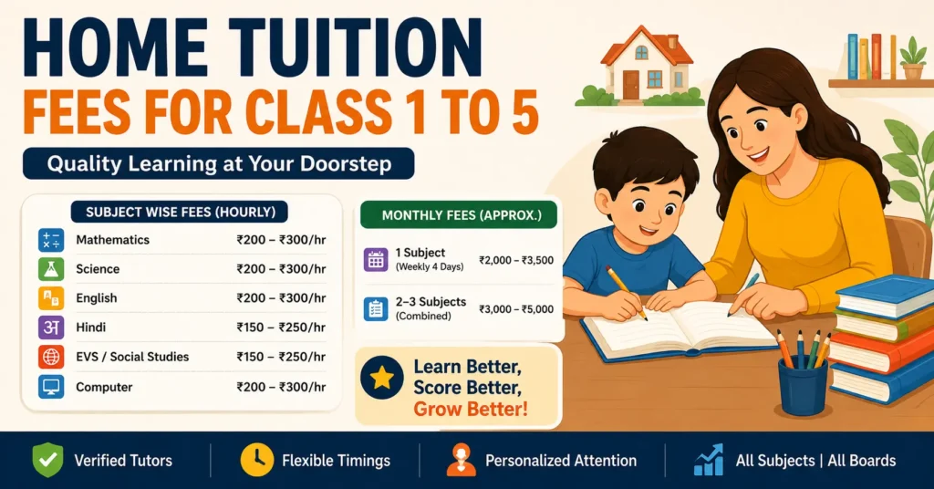Home Tuition for Class 1 to 5 Fees